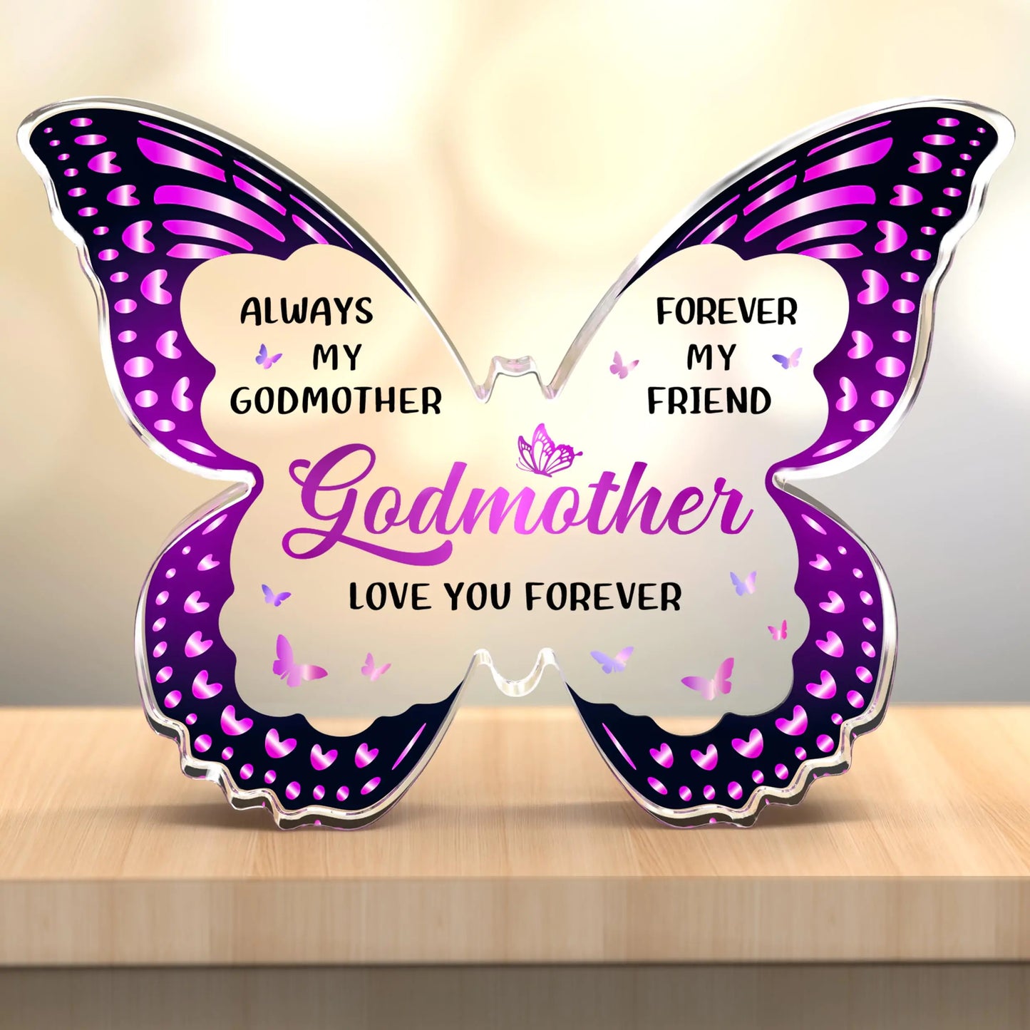 Godmother Gift Will You Be My Godmother Godmother Birthday Gifts Godmother Gifts from Godchild - Butterfly Acrylic Plaque - Christmas Mothers Day Gift for Godmother