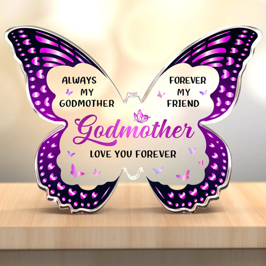 Godmother Gift Will You Be My Godmother Godmother Birthday Gifts Godmother Gifts from Godchild - Butterfly Acrylic Plaque - Christmas Mothers Day Gift for Godmother