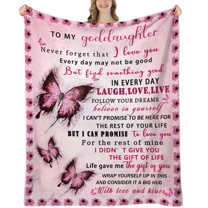 UHANKRU "To My Goddaughter" Blanket – Heartfelt Gift from Godmother for Birthday, Graduation, or Christmas (80"x60")